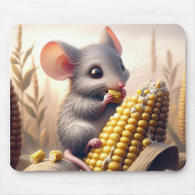 Mouse Eating Corn On The Cob Mouse Mat (Front)