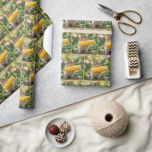 Mouse Eating Corn on the Cob Wrapping Paper