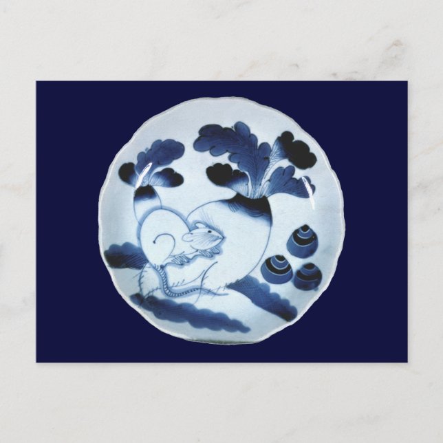Mouse Eating Turnip, Japanese Fine Art Postcard (Front)