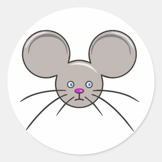 Mouse Face transparent Classic Round Sticker (Front)