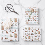 Mouse Family Christmas Wrapping Paper Sheet<br><div class="desc">This adorable, original watercolor wrapping paper features a mouse family gifting their books and eating fancy chocolate treats while relaxing and reading their new novels. I created this for my own family's book exchange which has become one of our favourite parts of the Christmas holiday season! Customise the text on...</div>