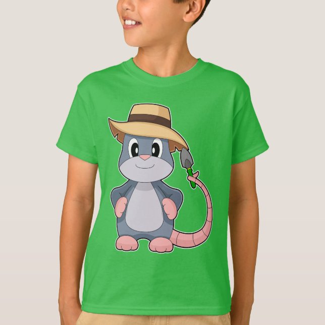 Mouse Farmer Garden trowel T-Shirt (Front)