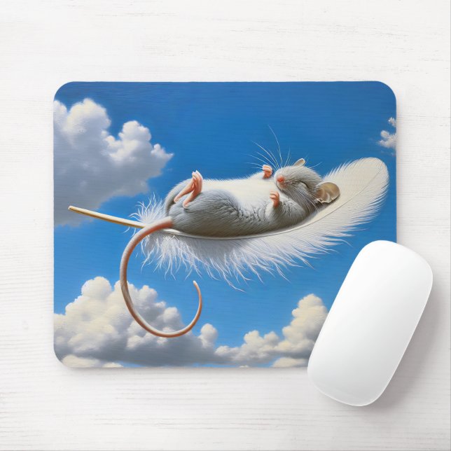Mouse Floating On A Feather Mouse Mat (With Mouse)