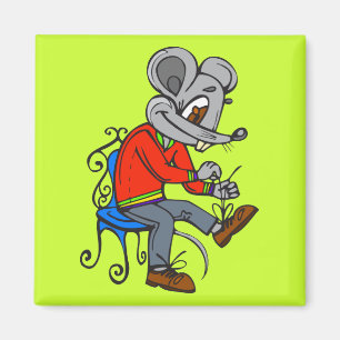 Mouse Getting Dressed Magnet