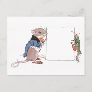 Mouse & Grasshopper Hold Your Photo Postcard