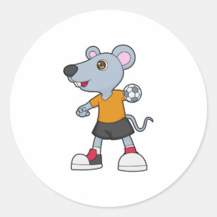 Mouse Handball player Handball Classic Round Sticker