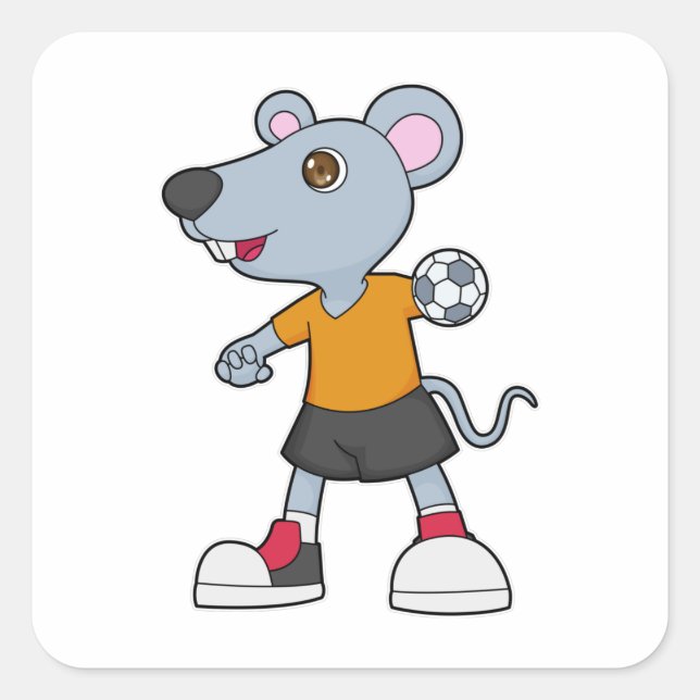 Mouse Handball player Handball Square Sticker (Front)