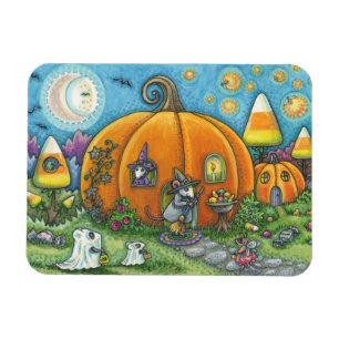 MOUSE HOUSE, TRICK OR TREATERS HALLOWEEN MAGNET