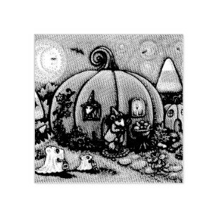 MOUSE HOUSE, TRICK OR TREATERS RUBBER STAMP