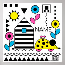 Mouse House Wheelie Mouse Poster 1 -personalise