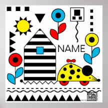 Mouse House Wheelie Mouse Poster 2- personalise