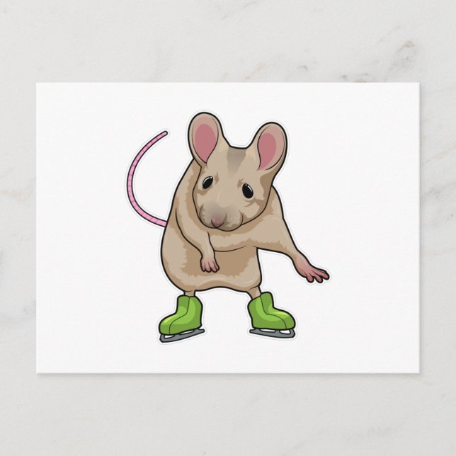 Mouse Ice skating Ice skates Postcard (Front)