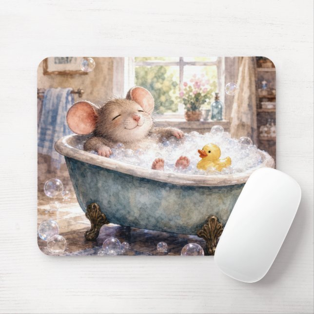Mouse in a Bubble Bath Mat (With Mouse)