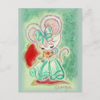 Mouse in Blue Dress Postcard