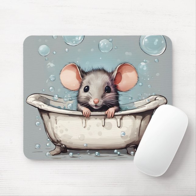 Mouse In Bubble Bath Mat (With Mouse)