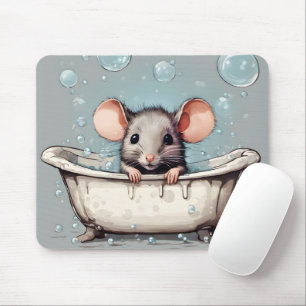 Mouse In Bubble Bath Mouse Mat