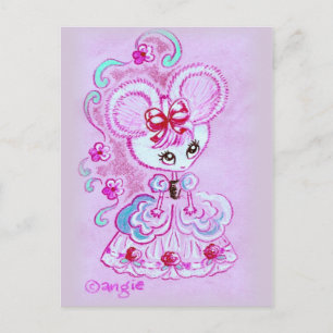 Mouse in Hoopskirt Postcard