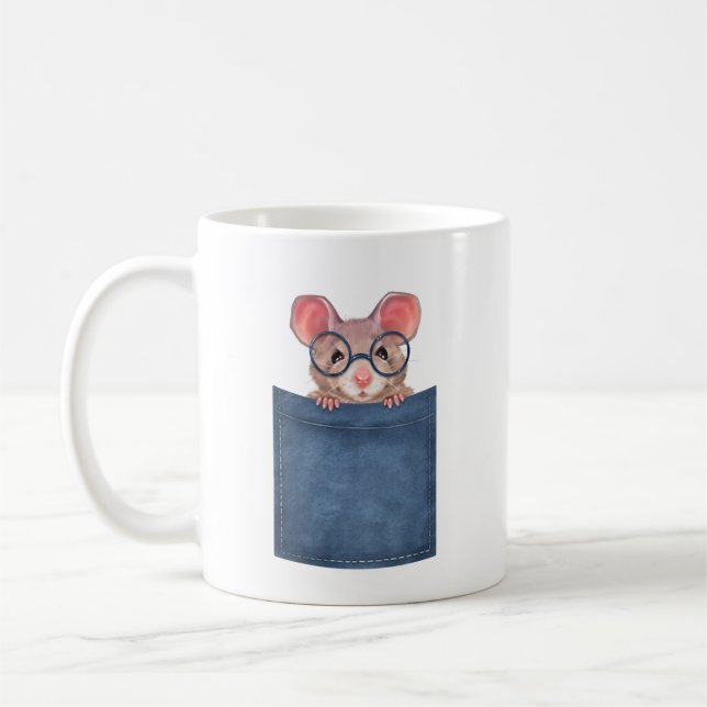 Mouse in pocket coffee mug (Left)