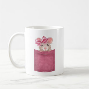 Mouse in pocket. Pink version Coffee Mug