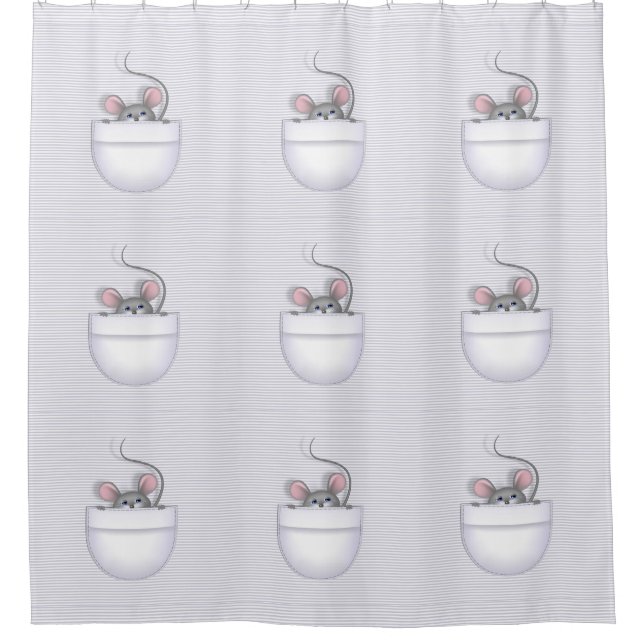 Mouse in Pocket Shower Curtain (Front)