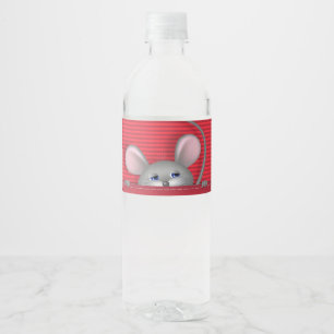 Mouse in Pocket Water Bottle Label