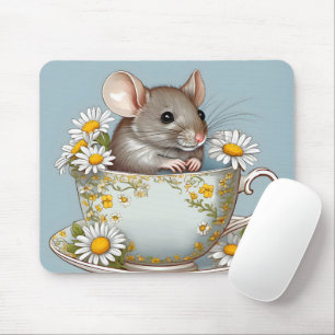 Mouse In Teacup Mouse Mat