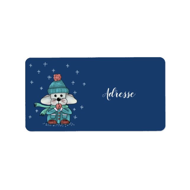 Mouse in the snow label (Front)