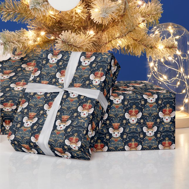 Mouse King, Elegant Blue Nutcracker Classic Wrapping Paper (Holidays)