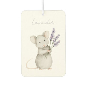 Mouse Lavender Flowers Car Air Freshener