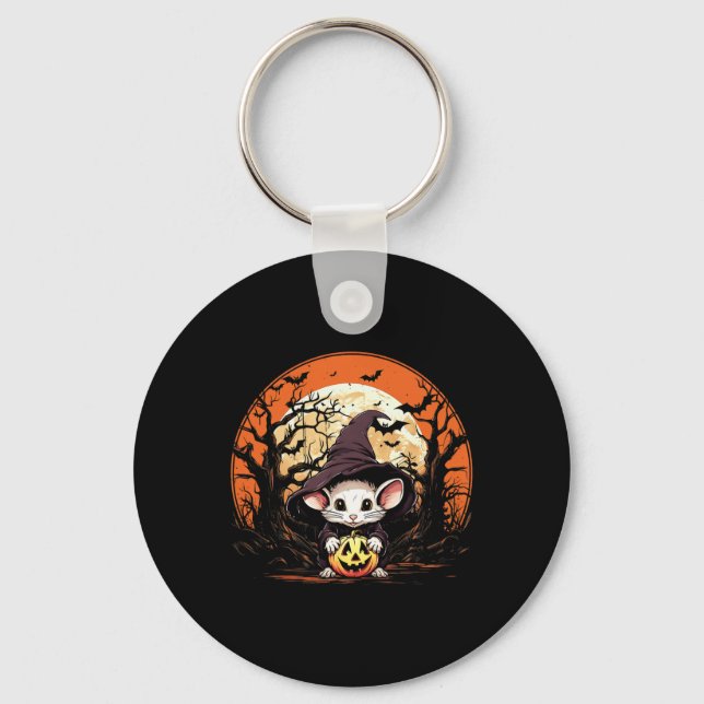 Mouse Lover Halloween Spooky Ghost Costume Style  Key Ring (Front)