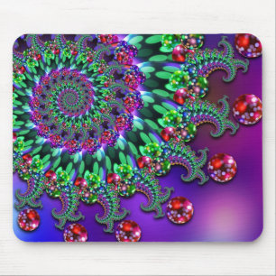 Mouse Mat - Bokeh Fractal Purple Terquoise
