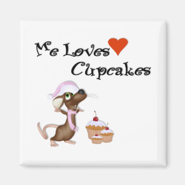 Mouse Me Loves Cupcake Magnet (Front)