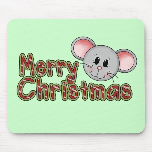Mouse Merry Christmas Tshirts and gifts Mouse Mat (Front)