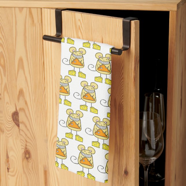 Mouse Mice Cheese Kitchen Hand Towel (Thirds Fold)