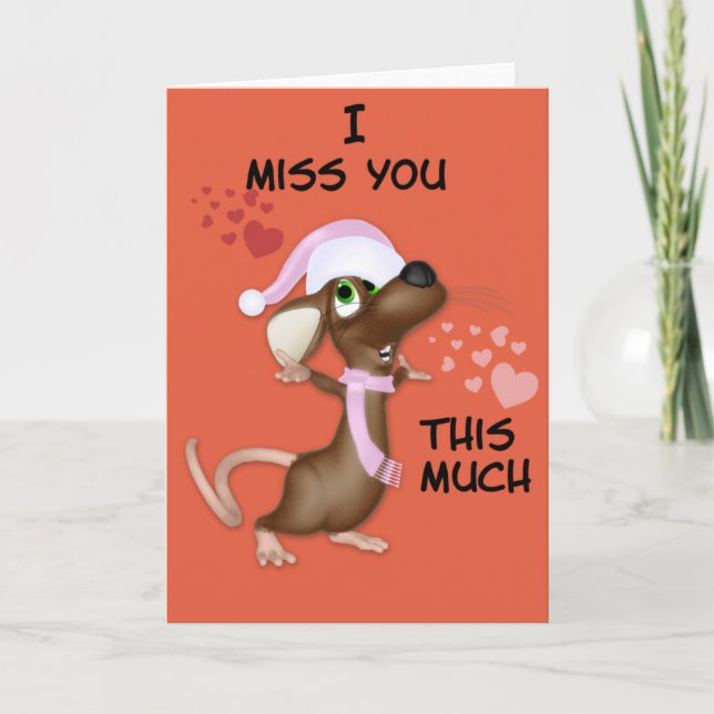 Mouse Miss You Note Card (Front)