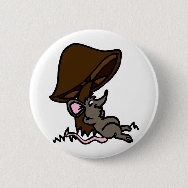 Mouse & Mushroom 6 Cm Round Badge (Front)
