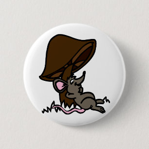 Mouse & Mushroom 6 Cm Round Badge