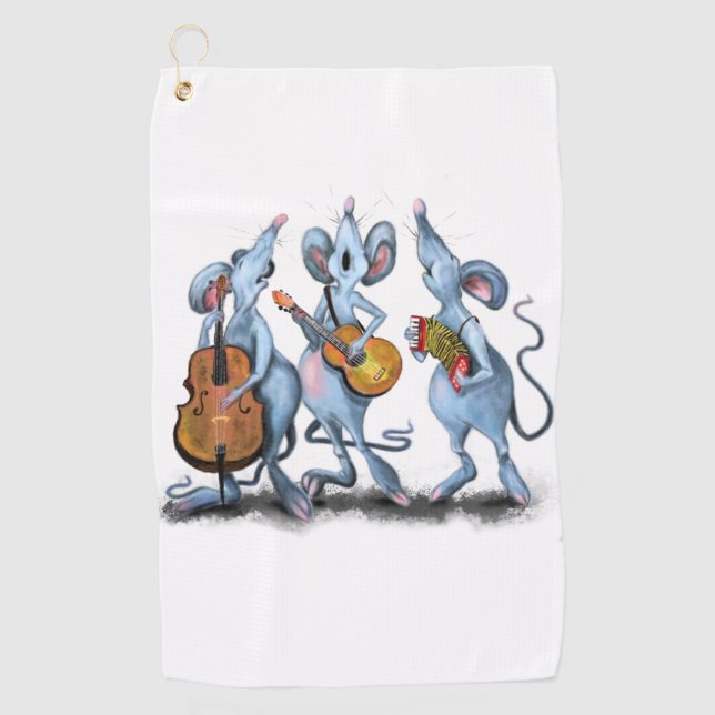 Mouse Music Band Funny Golf Towel (Front)