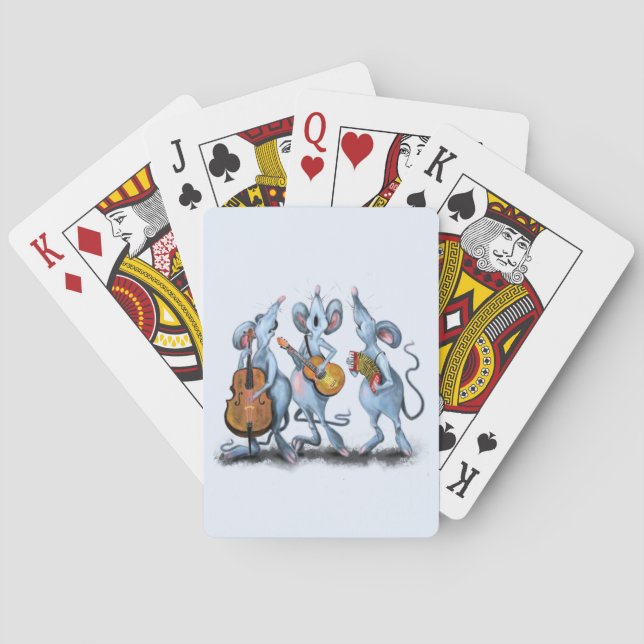Mouse Music Band Funny Playing Cards (Back)