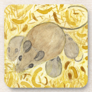 Mouse Nest Watercolor Coaster