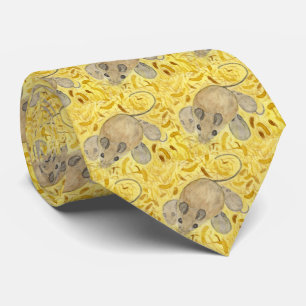 Mouse Nest Watercolor Neck Tie