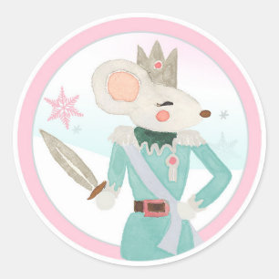 Mouse Nutcracker Land Sweets Girl Birthday Cupcake Classic Round Sticker