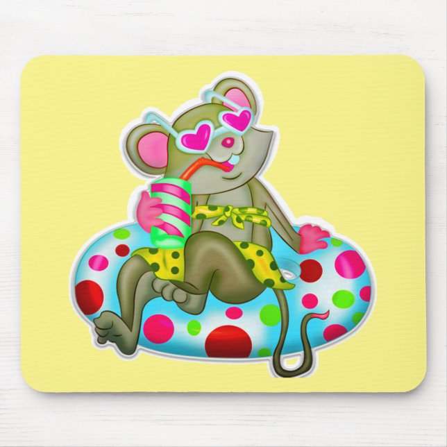 MOUSE ON BEACH COMPUTER MOUSE PAD (Front)