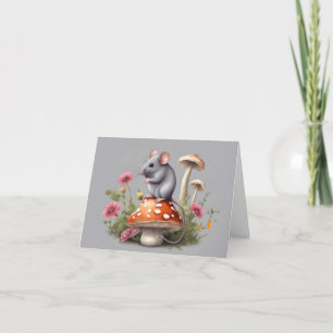 Mouse On Toadstool Note Card