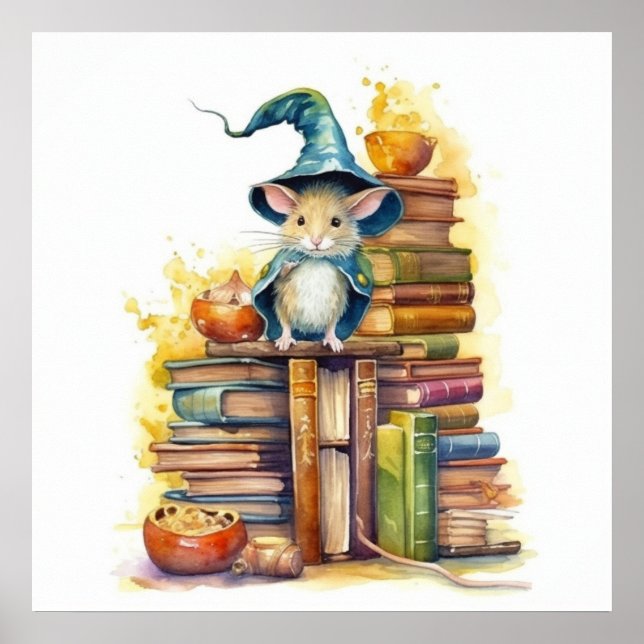 Mouse on top of books 5 poster (Front)