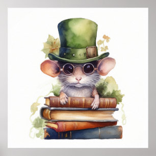 Mouse on top of books 7 poster