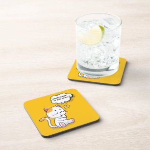 Mouse or Fish? – funny pet- Deep Thinking Cat Coaster