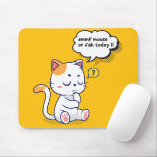 Mouse or Fish? – funny pet- Deep Thinking Cat Mat