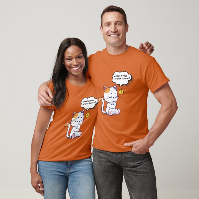 Mouse or Fish? – funny pet- Deep Thinking Cat T-Shirt (Unisex)