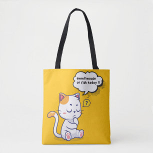 Mouse or Fish? – funny pet- Deep Thinking Cat Tote Bag